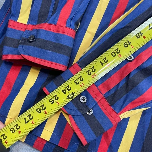 Maus & Hoffman Shirt Mens XXL Blue Striped Long Sleeve Button Down Made USA - Picture 5 of 16